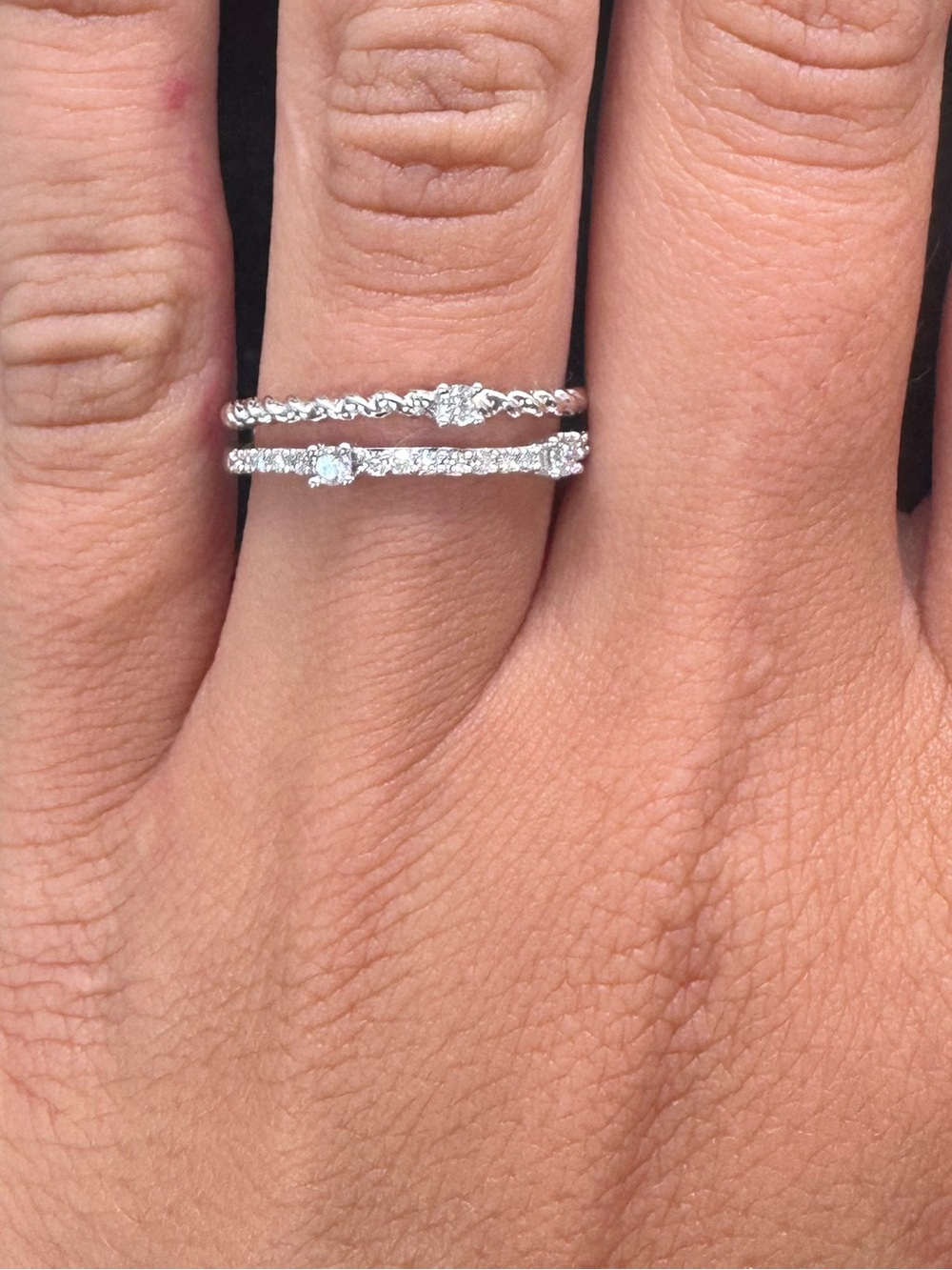 ✨ 14K White Gold Diamond Split-Band Statement Ring ✨